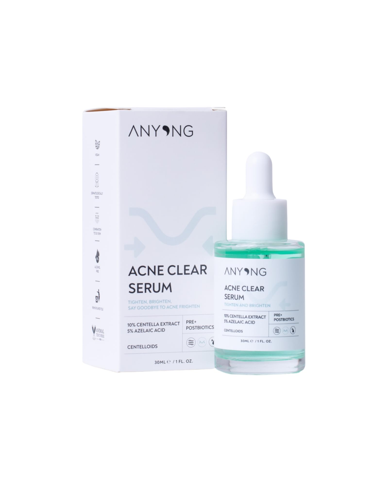 Anyong Sivilce Karşıtı, Yatıştırıcı Azelaik Asit%5 Serum 30 ml (Centella Özü & Prebiyotik)
