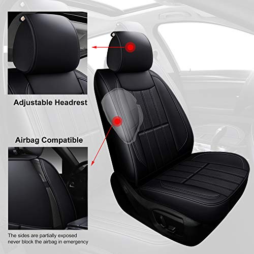 Aoog Leather Car Seat Covers, Leatherette Automotive Vehicle Cushion Cover For Cars Suv Pick-Up Truck, Universal Non-Slip Vehicle Cushion Cover Waterproof Protectors Interior Accessories, Full Set. #TOP5