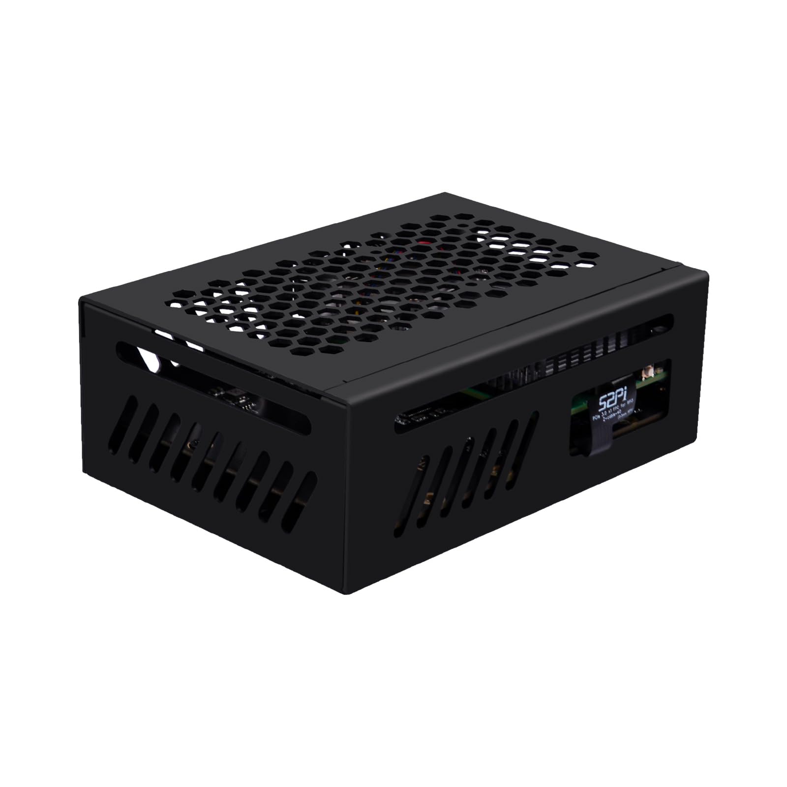 GeeekPi N16 Quad M.2 M-Key NVMe SSD HAT con custodia in metallo e dispositivo di raffreddamento attivo per Raspberry Pi 5, supporto SSD M.2 NVMe M-Key 2230/2242/2260/2280