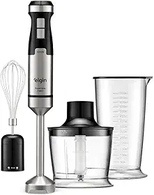 Elgin Mixer Power Inox 3 em 1, 1000W, Aço Inox, com Processador e Batedor de Claras, Velocidade Variável e Função Turbo