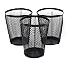 Klickpick Office Metal mesh Can Pen Pencil Cup Holder for Office Desk Multiple use - Black - Pack of 3