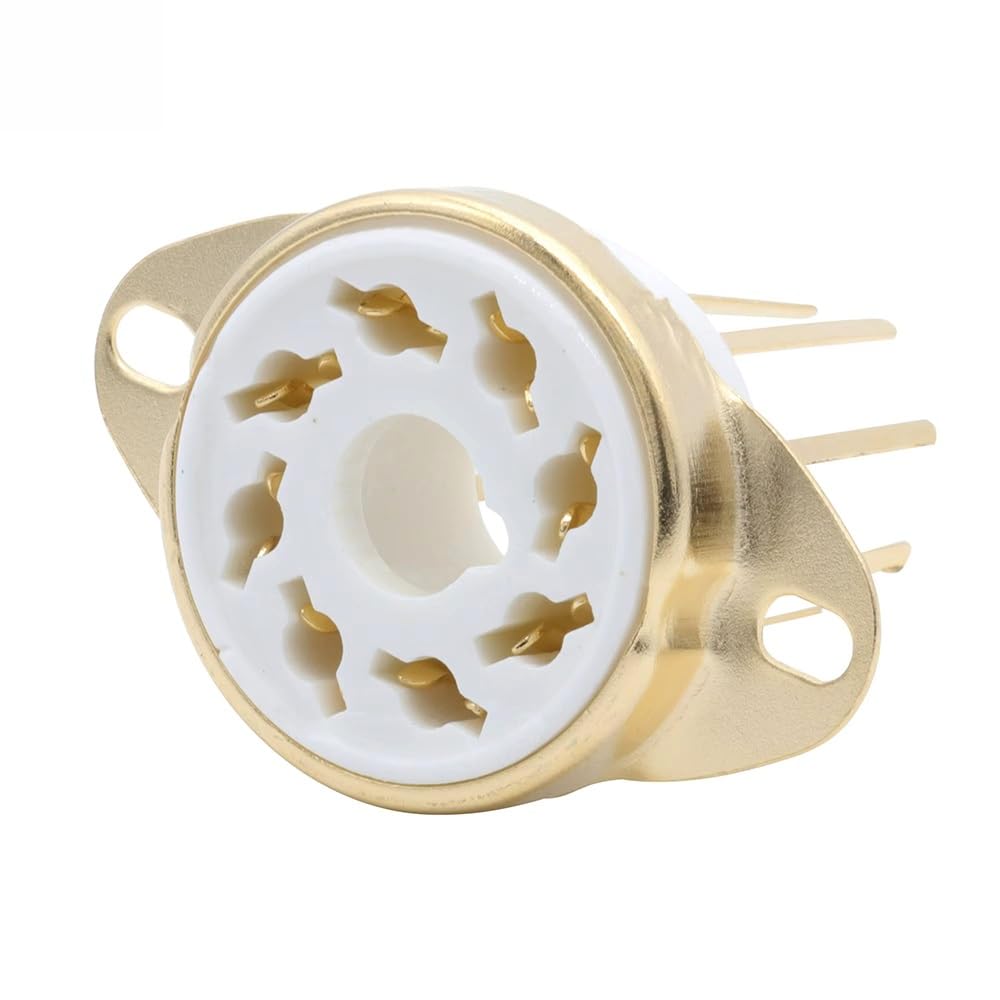 Zoccoli in Ceramica, 8 Pin K8A Zoccoli in Ceramica Ottale for Valvole Base Perni Lunghi for KT88 KT66 6SN7 5AR4 GZ34 5881 6V6 5U4G 6550 6J7 6SJ7 AMP Fai da Te(Tin Plated 10pcs)