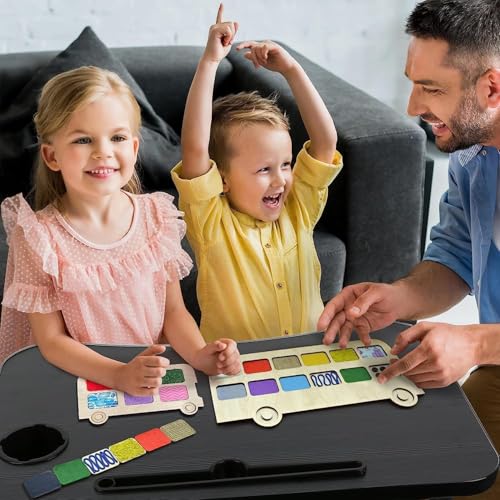 Image of Laptop Table, Study Table Portable Multifunction Portable Laptop Desk Bed Tray Breakfast Table with Folding Legs for Eating Breakfast, Reading Book, Watching Movie on Bed /Couch /Sofa(Wooden)