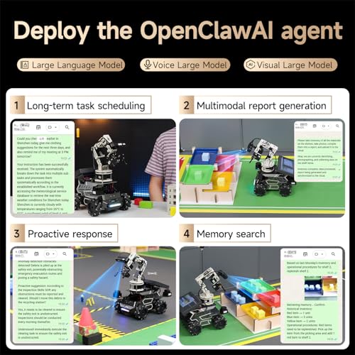 Image of Yahboom Robot Large AI Model ROS2 Programming Python,Lidar SLAM,3D Map Navigation,AI Vision,6DOF Robotic Arm,Voice Control, with Jetson Nano 4GB