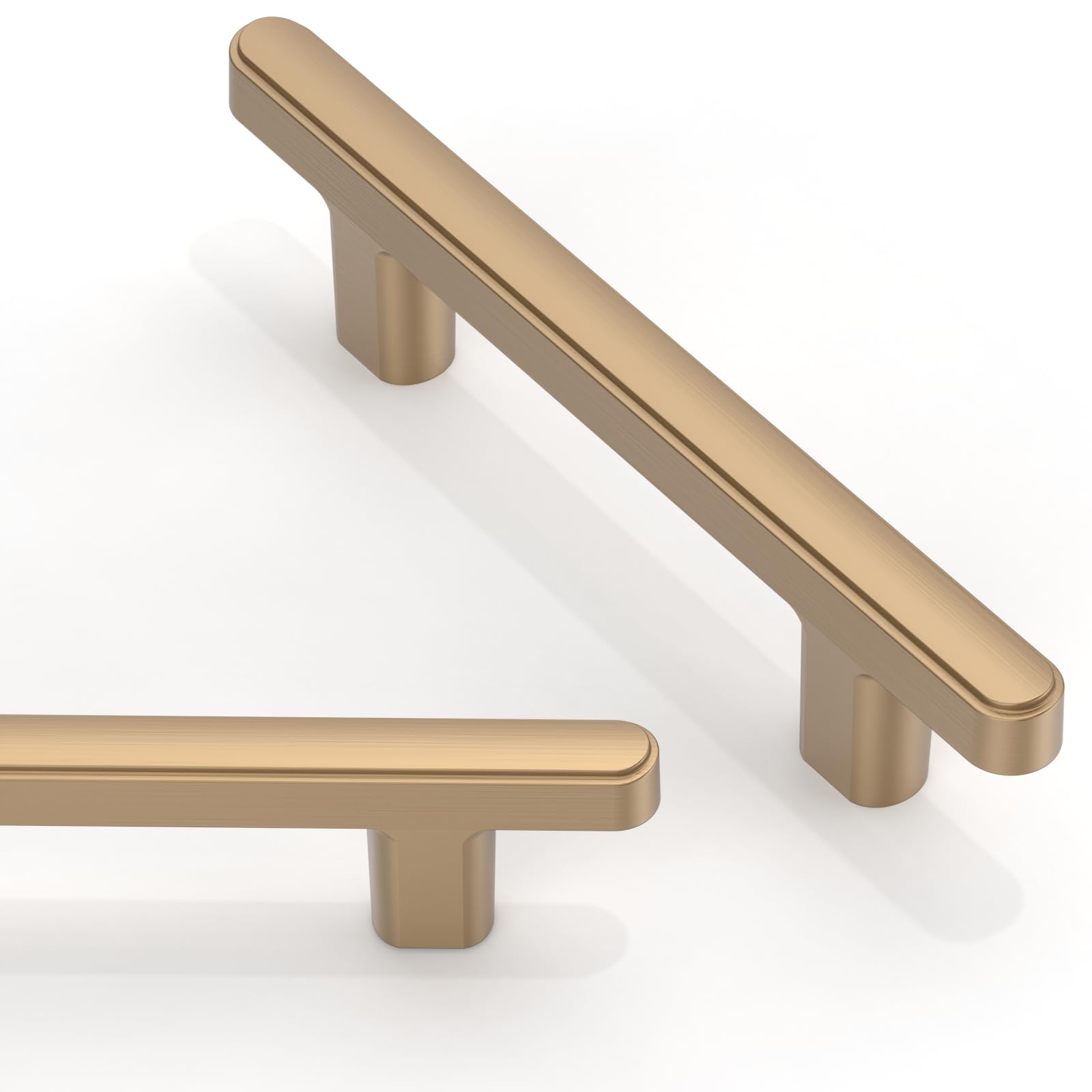 Asimerdeco 10 Pack Champagne Bronze Cabinet Pulls 3 Inch(76mm) Kitchen Cabinet Handles Solid Zinc Alloy Cabinet Hardware Drawer Pulls