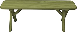 Furniture Barn USA Pressure Treated Pine 4' Cross-Leg Bench, Linden Leaf Stain