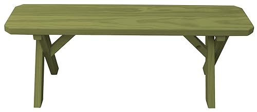 Furniture Barn USA Pressure Treated Pine 4' Cross-Leg Bench, Linden