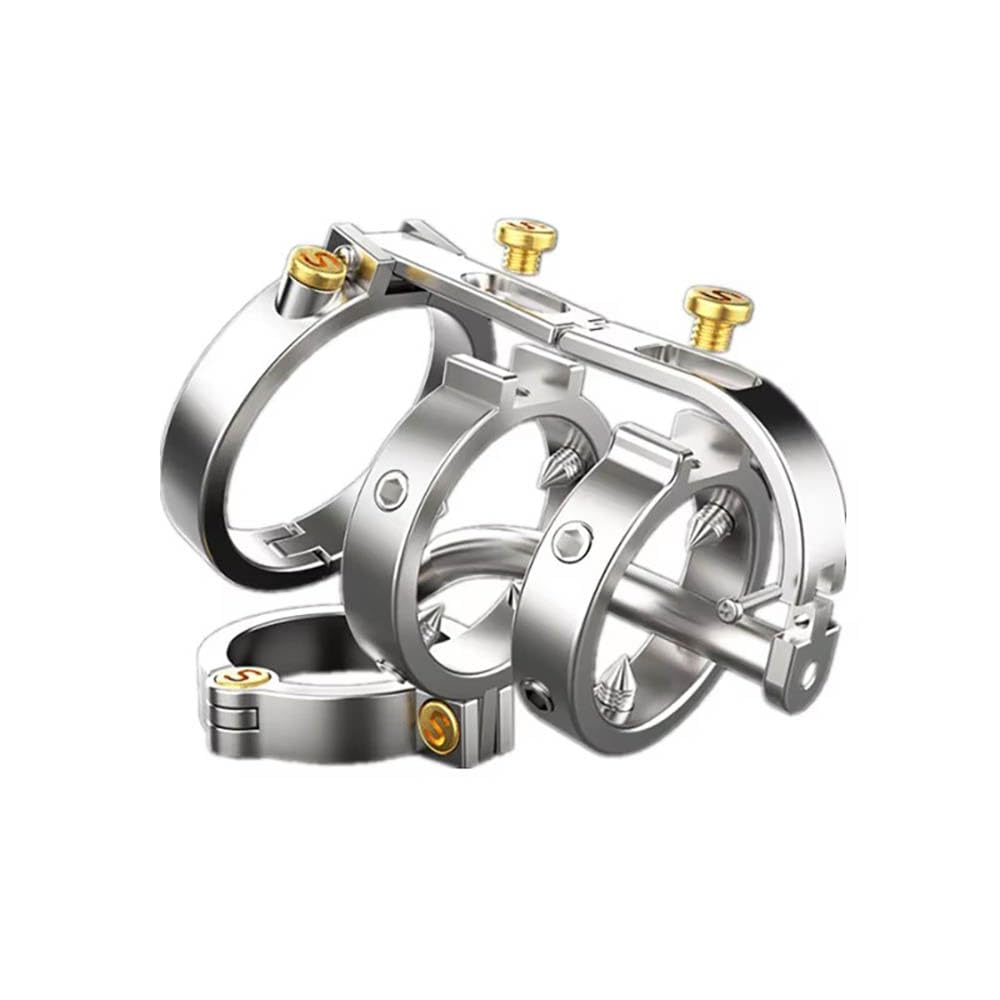 2023 Neu Edelstahl Peniskäfig Keuschheitskäfig Atmungsaktiver Chastity Cage BDSM Keuschheitsgürtel Penis Käfig Bondage Keuschheit Sexspielzeug für Männer Guspiun (50mm)