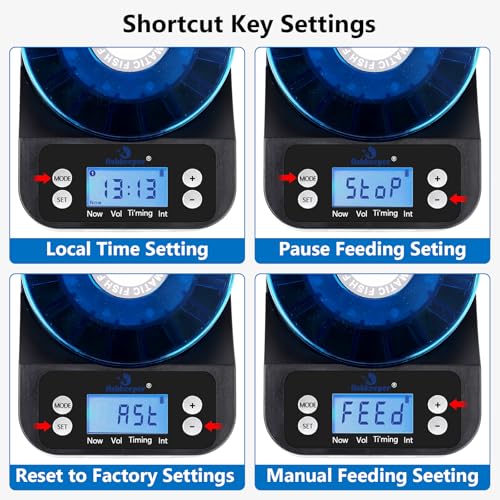fishkeeper Automatic Fish Feeder for Aquarium - 2024 Upgraded Rechargeable and Precision Fish Feeder Auto Dispenser for Betta Fish & Turtle, Moisture & Proof Vacation Self Feeding(Memory Function)