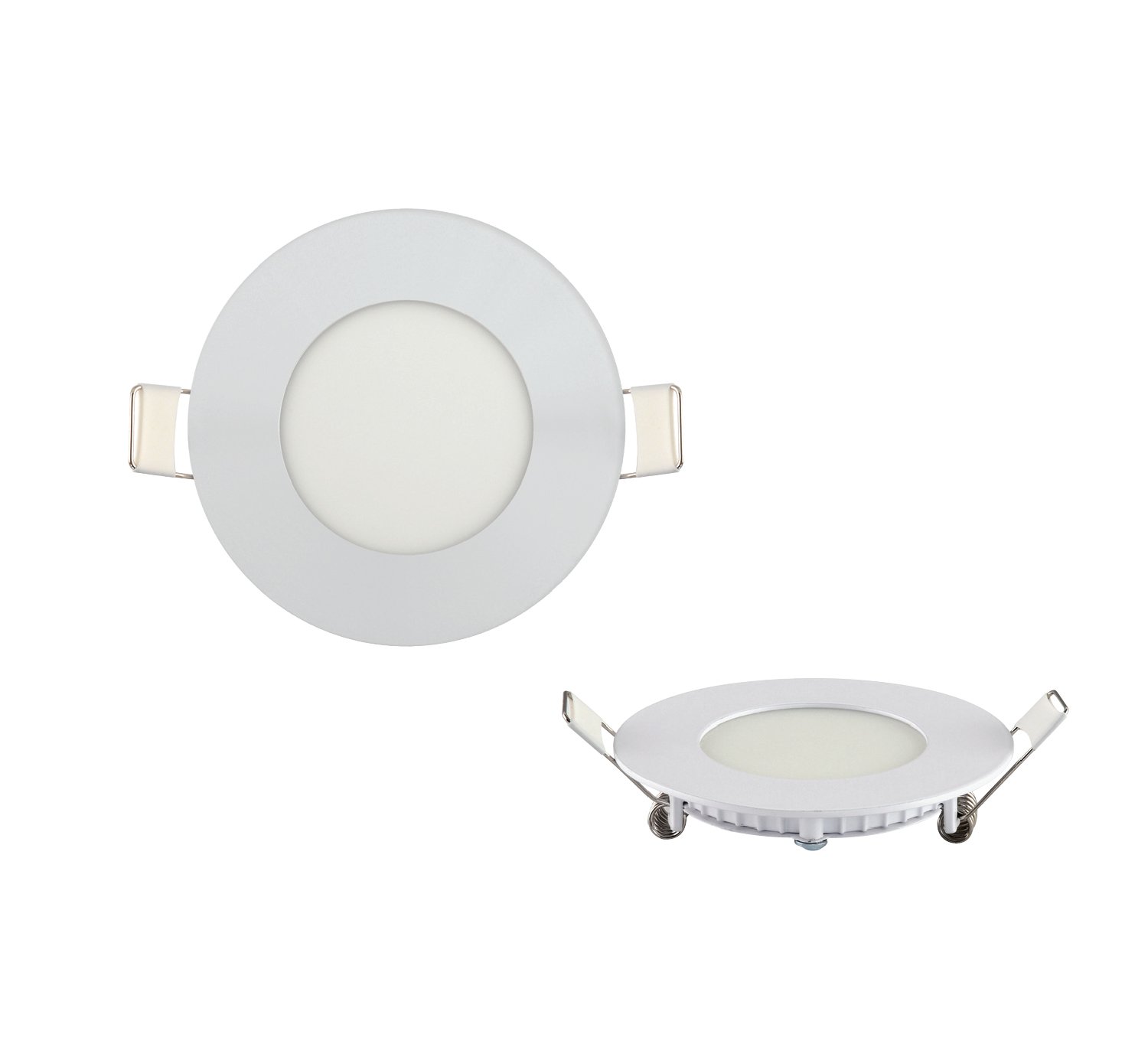 ENERGMiX 3w Mini Slim LED Panel weisser Rahmen Unterputz Lichtpanel Einbauleuchte Einbaulampe Deckenleuchte Deckenlampe Lampe Rund Ø 85mm Neutralweiss inkl. Trafo
