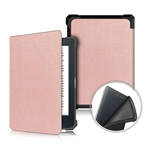Gylint Case for Kobo Nia Case, Folding Folio Ultra-Thin Smart PU Leather Stand Case Inner TPU Cover with Auto Wake & Sleep for Kobo Nia 6" 2020 E-Reader Tablet Rose Gold