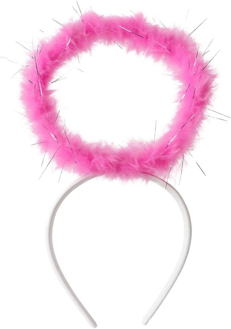 Kit com 3 Tiara Aureola de Anjo Disponível em Preto Branco ou Rosa Festa Fantasia Cosplay Carnaval Adulto Infantil Acessório Cabeça Céu Halloween