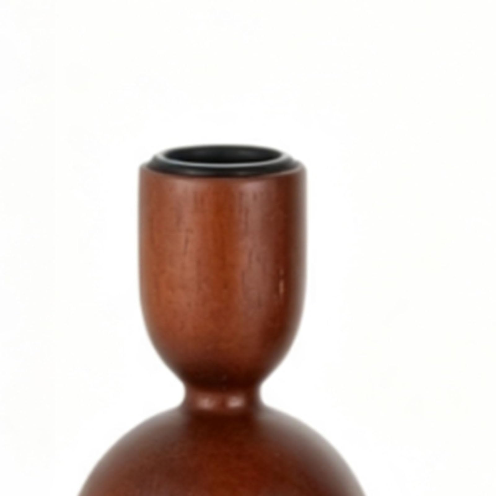 Holzkerzenhalter mit Stabilem Sockel (Braun 3St)