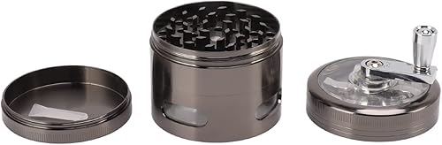 Miniatura 9 de Molinillo de especias de manivela con asa, molinillo de condimentos de aleación de zinc con cubierta superior transparente, molinillo manual grande