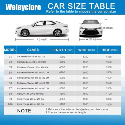 Image of 10 Layers Saloon Car Cover Waterproof Breathable Large,100% Waterproof Outdoor Car Covers Rain Snow UV Dust Protection Custom Fit for Audi A8, Mercedes-Benz S-Class, BMW 7 Series, Etc.