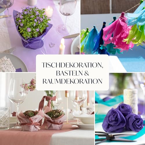 100%Mosel 100%Mosel Vlies Tischläufer, in Eukalyptus Grün (30 cm x 25 m), dekoratives Tischband, edle Tischdeko für Geburtstage & Hochzeiten, Bunte Dekoration zu besonderen Anlässen - Produktansicht 9 | Tischdekoration