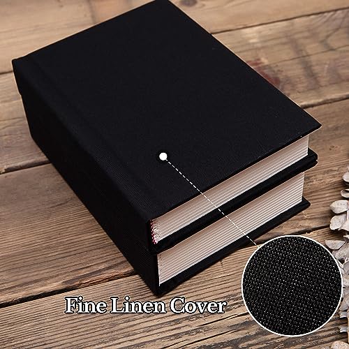 Pssoss Kleines Fotoalbum mit Platz zum Schreiben, für 30 Fotos, ideal für Hochzeits-Themenalbum und Baby-Fotoalbum, 10,2 x 15,2 cm, Schwarz – Ansicht 6