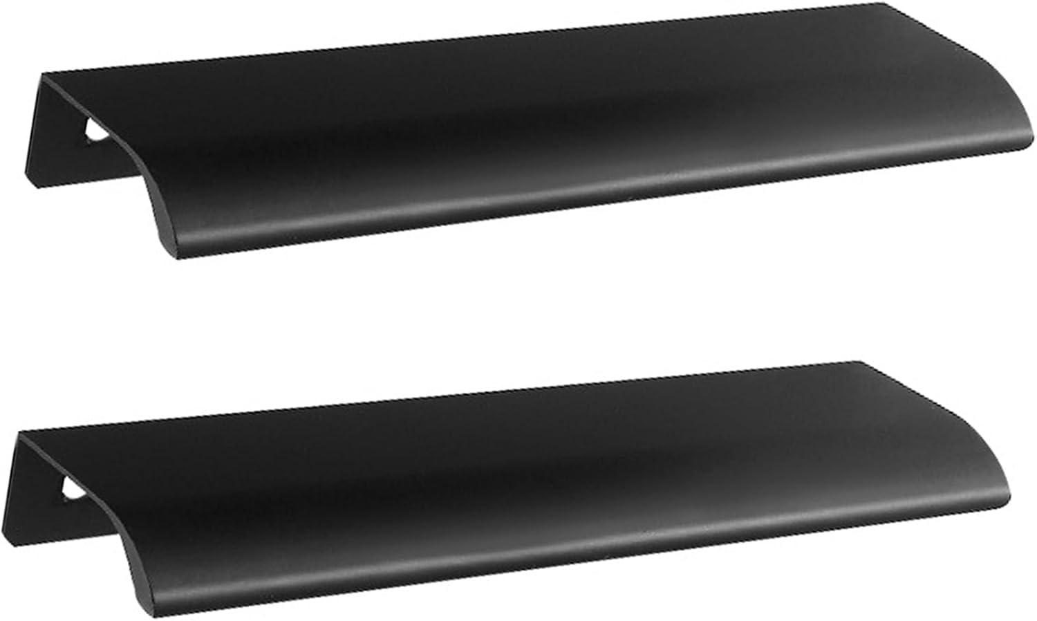 SBZIOJHDR Door Handle, Aluminum Alloy Door Knobs Wardrobe Kitchen Handle Finger Edge Pull Concealed Handles Black 2 Pieces(Overall Length 500mm)