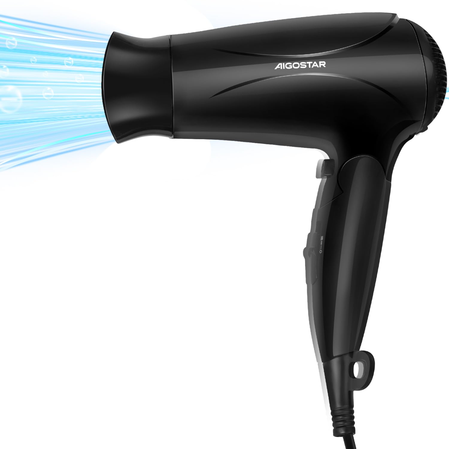 Aigostar Secador de Pelo 2400W, Secador de Viaje con Mango Plegable,Iónico,2 velocidades y 3 ajustes de temperatura-Lena