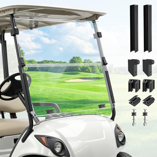 Panglong Golf Cart Foldable Windshield for Yamaha G29 Model-Shatterproof Dustproof and Windproof Golf Cart Clear Windshield Suitable for 2007-2016 Yamaha Drive/G29 Model