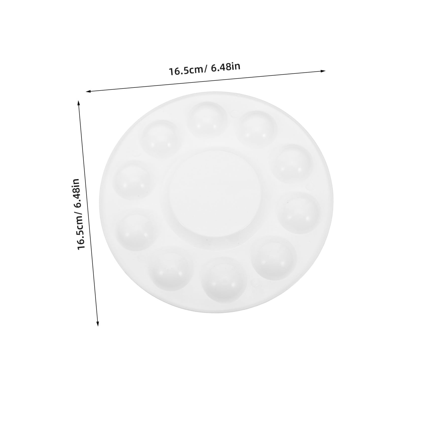 Palette de Couleurs en Plastique Ronde 10 Puits 50 Pièces