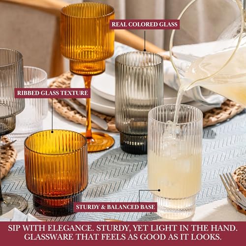 Set de 4 copas de vino ámbar Qualia de 12 oz miniatura 6