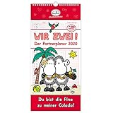 Sheepworld 45988 Partner-Kalender 2020, Wand-Kalender für zwei, Rot