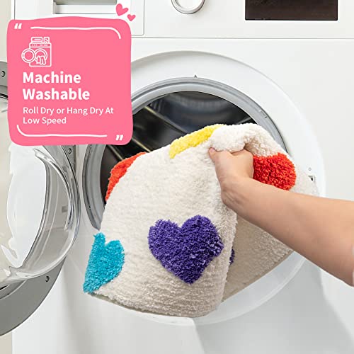 Yesrug Cute Bath Mat For Bathroom White Pink Bathroom Rugs Kids Funny Bathroom Decor Preppy Valentines Day Heart Rug Non Slip Washable Bath Rug For Bathroom Shower 20"X32" #TOP6