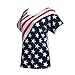 Taiduosheng Women's American Flag T Shirts 4th of July Plus Size Tee Shirt Stripe Star USA Patriotic Summer Blouse Tops L