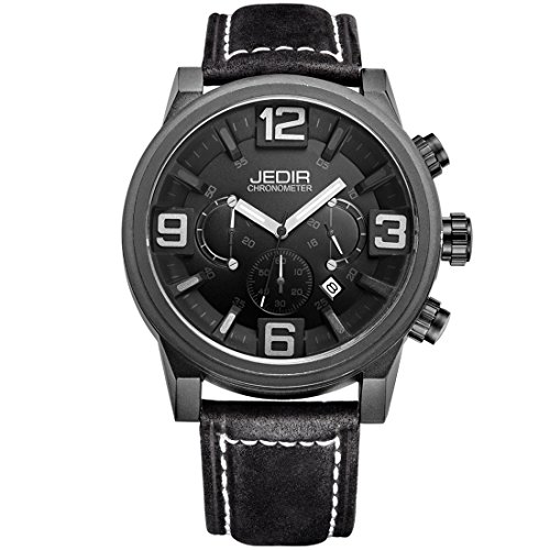 Montre quartz homme Luli Sport en cuir pour le bureau et le sport