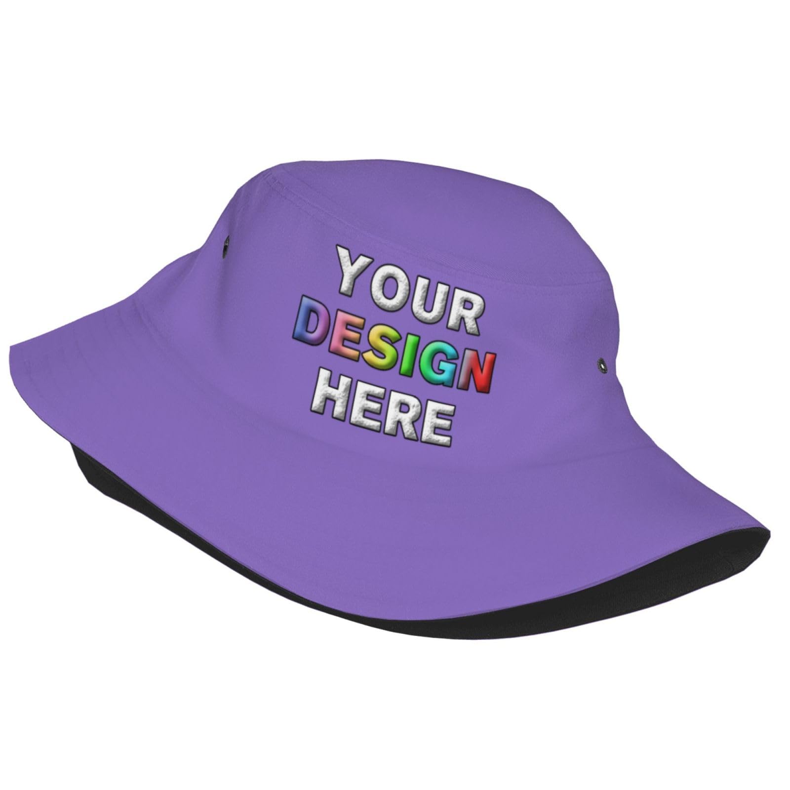 Custom Bucket Hats for Men Personalized Bucket Hat Your Design Here?Custom Bucket Hat Outdoor Travel Cap Light Purple Bucket Hats