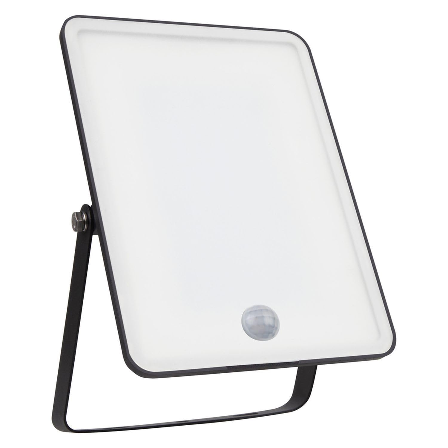 Licht-Erlebnisse LED Flutlicht mit Bewegungsmelder Aluminium Glas Schwarz 4000 K IP65 Außen schwenkbar Hauswand Hof Einfahrt L:16.1 cm Außenleuchte Terrasse