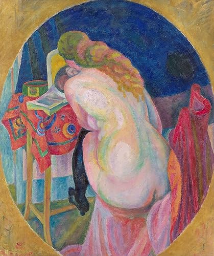 Peinture Femme lisant Robert Delaunay pour salon affiche 60x90cm
