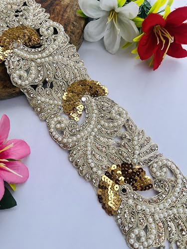 Dentelle vintage ornée or doux écharpe décorative de mariage unique