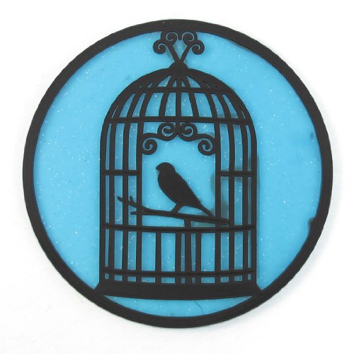 Ruilogod Pájaro de plástico patrón de pájaro Mesa de tabla de taza de montaña Negro Blue Blue
