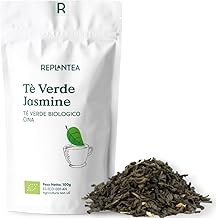 TÈ VERDE JASMINE 100% BIO 100g (50 Tazze) | Tè Verde al Gelsomino Biologico in Foglia dalla Cina REPLANTEA