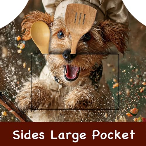 Image of Nuxovilar Cute Apron with Pockets, 26.77 * 30.7 Inches, Versatile for Meal Prep, Baking, Holiday Cooking