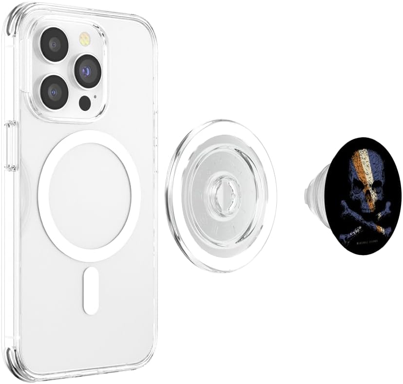SKULL CROSSBONES MARSHALL ISLANDS Flag Skeleton PopSockets Grip and Stand for Phones and Tablets PopSockets MagSafe PopGrip for iPhone