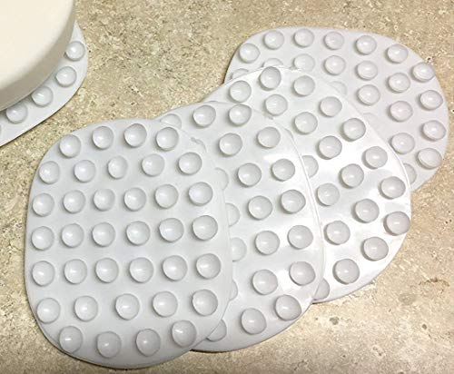 ALAZCO 4 Piece Rubber Soap Saver Pads with Mini Suction Cups - Shower, Bath Tub, Kitchen Bathroom Laundry Sink