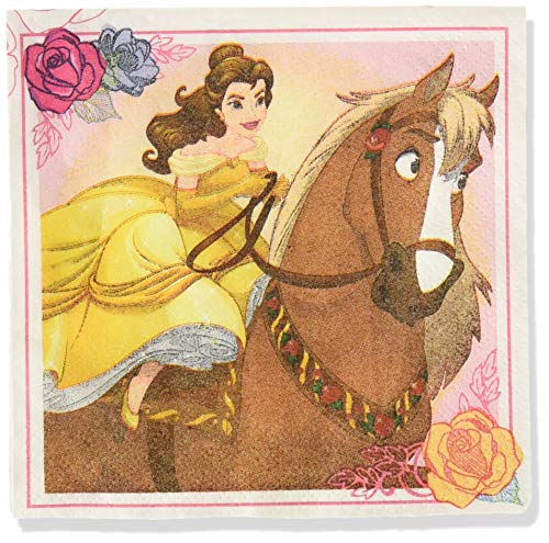 Amscan 501698 Beverage Napkins| Disney Beauty And The Beast Collection | Party Accessory | 16 pcs
