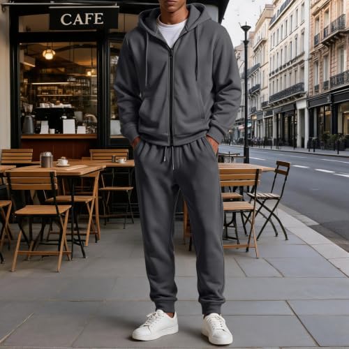 Sweatsuits for Men Fleece Zip Hoodies Joggers Pants Jogger Jogger Sets - image 3