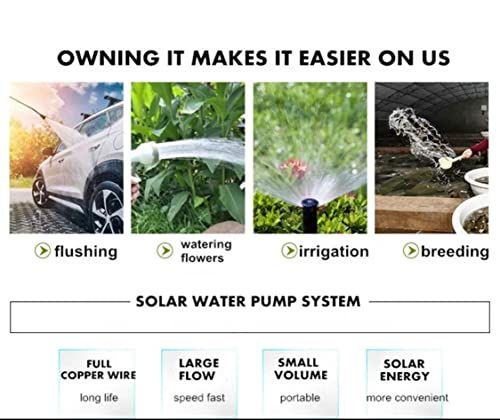 Image of APMs 12V Solar Submersible Water Pump 150W Solar Panel or Battery Operated DC Water Pump Max Head 25-30 Feet & Flow 4000Lph Stainless Steel Pipe Size 1 inch Cable Length 2M (1 Year warranty)