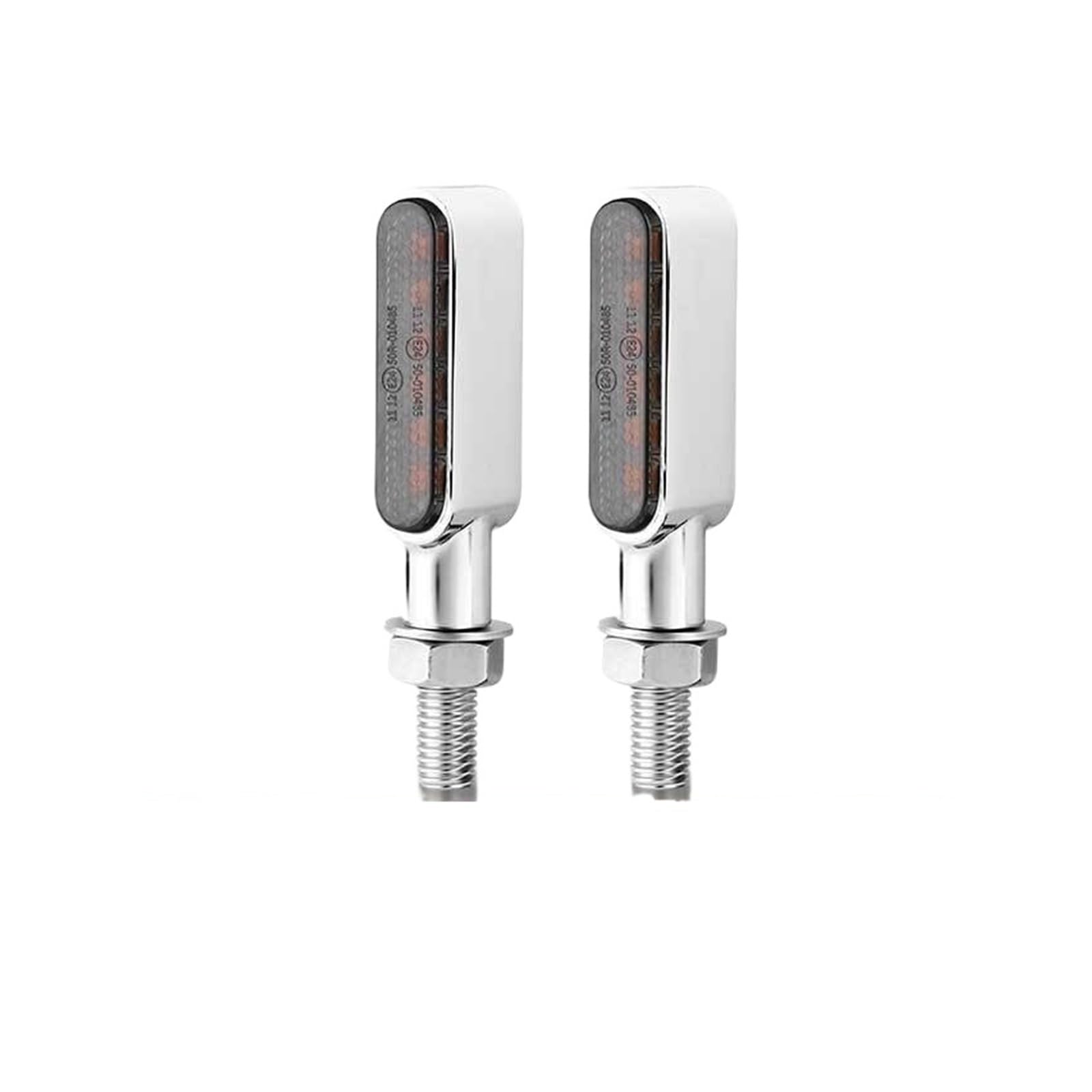 8mm led Turn Signal Light lamp Indicators Blinker clignotant(2pcs 6leds Chrome)