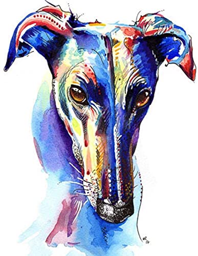 Peinture au diamant 5D chiot aquarelle - Kit complet de broderie strass pour adultes 30x40cm