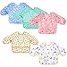 Lictin Baberos Bebe Impermeables-5 Piezas de Babero con Mangas Impermeable,Diseño de Escote Ajustable, Varios Patrones de Color Baberos Bebes, Apto para comer, beber y jugar del bebé. ( 0-24 Meses)