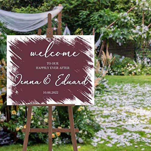 Panneau de bienvenue de mariage personnalisé 45x61cm pour accueillir et guider vos invités
