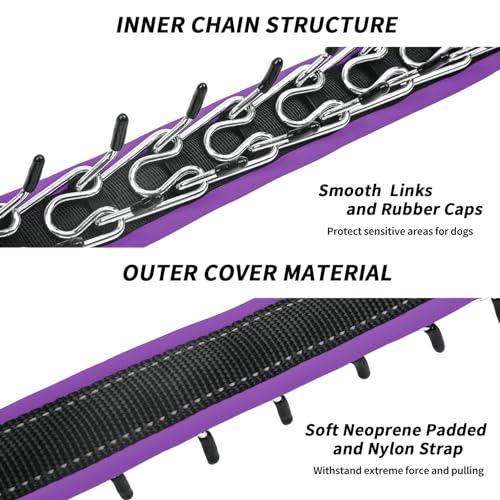 Image of Martingale No Pull Dog Collar - Heavy Duty Nylon with Buckle, Adjustable Anti Pull Reflective Slip for Large Medium Small Dog Training Walking M Purple