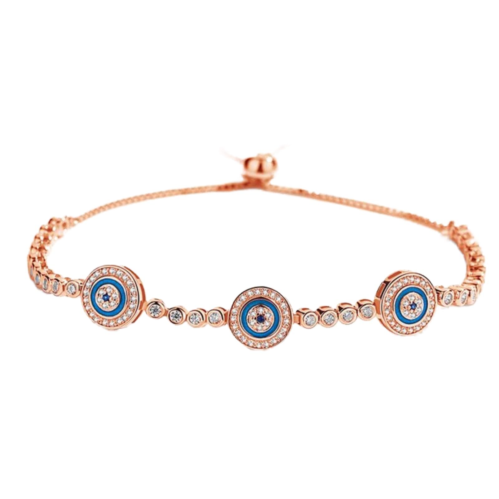 Braccialetti Da Tennis In Argento Sterling 925 Cz Bracciale Hamsa Evil Eye Rotondo Blu Per Bracciale Da Donna