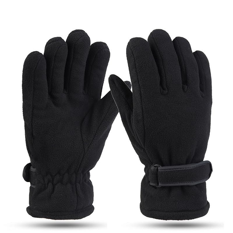Men Winter-Polar-Fleece-Driving-Gloves Soft Warm Double-layer Windproof Cold-Weather Gloves for Riding Sport Outdoor
