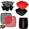 Kit 5 Forma Forro Silicone Air Fryer Forno Microondas Tapete Protetor Cupcake Resistente ao Calor Reutilizável Livre BPA